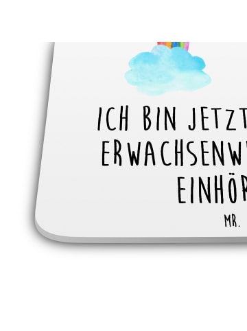 Mr. & Mrs. Panda Glasuntersetzer Einhorn Pupsen mit Spruch in Weiß