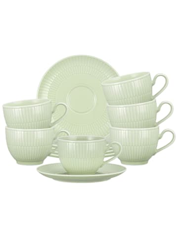 Seltmann Weiden 6er Set Kaffeetassen mit Untertassen Amina in Seladon 250 ml