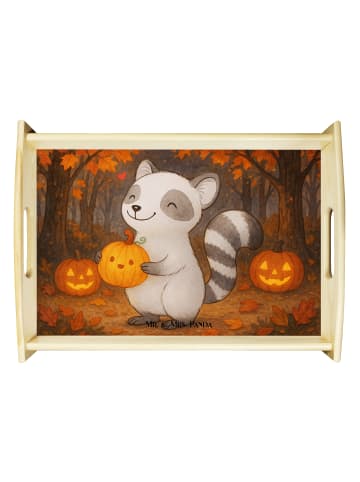 Mr. & Mrs. Panda Tablett Waschbär Kürbis Design ohne Spruch in Weiß