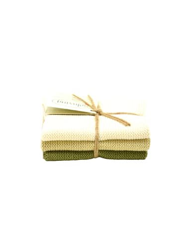 Solwang Wischtuch Creme Olive Kombi 3er Set