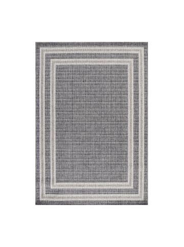 KADIMA DESIGN Teppich Outdoor Flachgewebe Bordüre Polypropylen Balkon in Grau