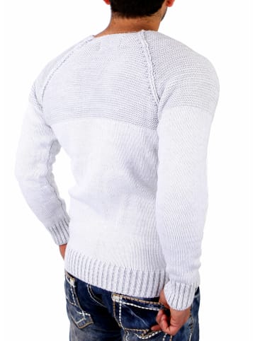 RESLAD Strickpullover Two-Tone in weiß