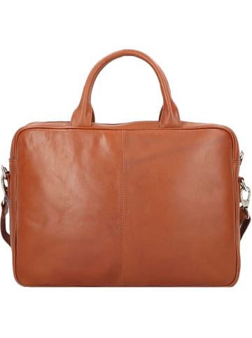 Dermata Aktentasche Leder 39 cm Laptopfach in cognac