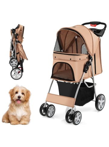 COSTWAY Hundewagen in Beige