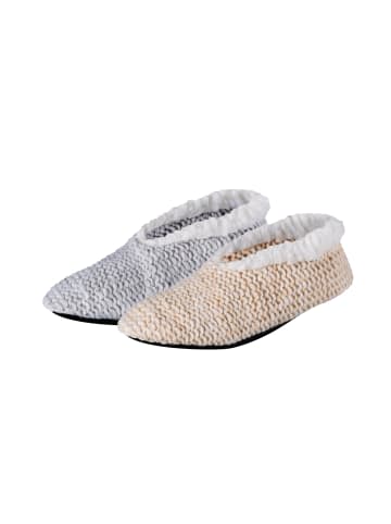 camano Slipper 2er Pack warm & cozy in light grey beige
