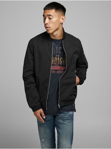 Jack & Jones Leichte Bomber Jacke Übergangs Blouson JJERUSH in Schwarz