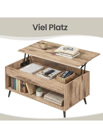 VASAGLE Couchtisch Miranta in Kamelbraun-Schwarz - (B)100 x (H)58.5 x (T)50 cm