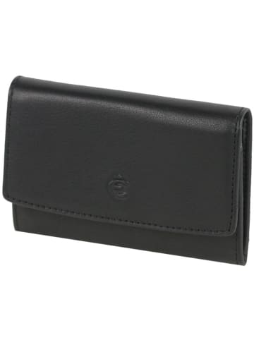 Esquire Logo Geldbörse I Leder 9,5 cm in schwarz