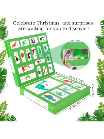 Okyo Adventskalender 2025 Weihnachten Dino Christmas Dinosaurier Auto ab 4 Jahren