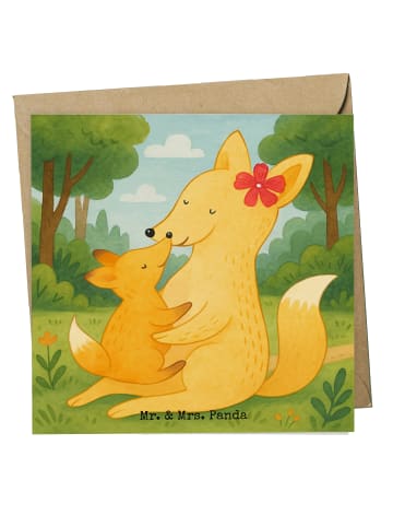 Mr. & Mrs. Panda Grußkarte Fuchs Mama Design ohne Spruch in Weiß