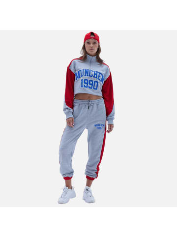 Megaman Jogger Set Damen in Grau-Rot