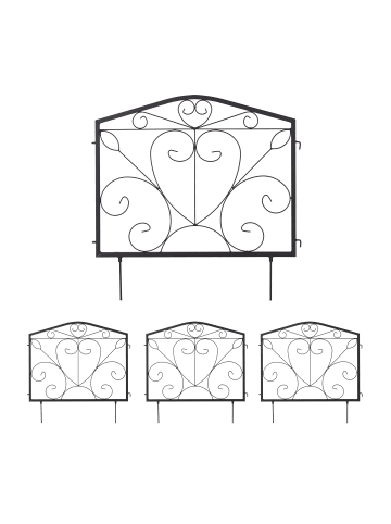 relaxdays 4-tlg. Beetzaun in Schwarz