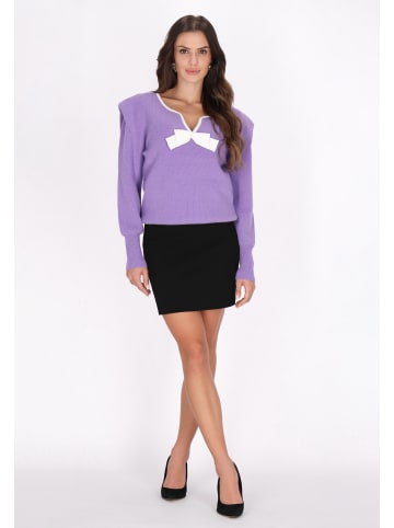 faina Damen Pullover in Lavendel Weiss