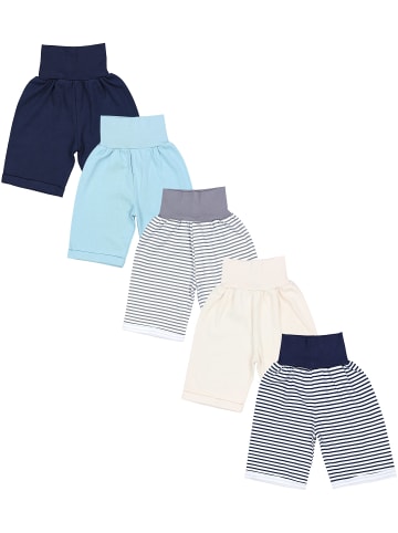 TupTam Baby Sommershorts 5er Pack in blau/beige
