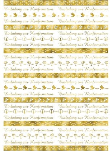 Buntpapierfabrik Ludwig Bähr Designkarton 'Bordüren' gold 200g/qm A4 Packung mit 5 Blatt Motiv 1