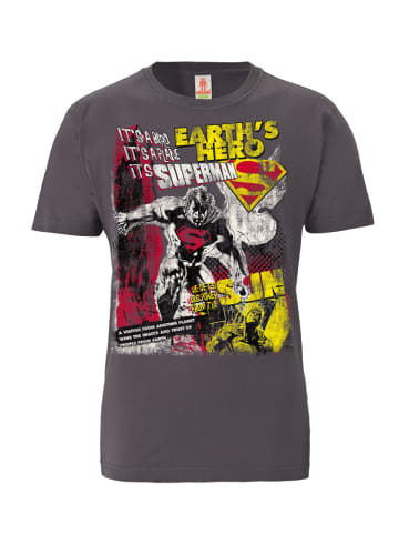 Logoshirt Print T-Shirt Superman in dunkelgrau