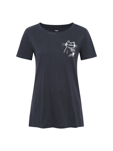 Mavi Jeans Design T-Shirt mit Print-Motiv, Rundhals, Kurzarm in Grau-2