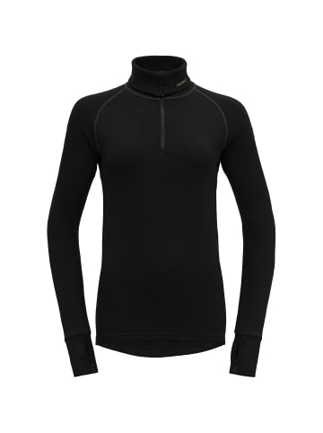 DEVOLD W EXPEDITIMERINO 235 ZIP NECK in Schwarz