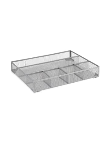 relaxdays Schreibtischorganizer in Silber - (B)38 x (H)6 x (T)30 cm