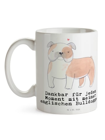 Mr. & Mrs. Panda Tasse Englische Bulldogge Moment mit Spruch in Weiß