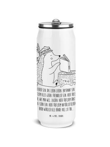Mr. & Mrs. Panda Getränkedosen Trinkflasche Igel Federschmuck mi... in Weiß