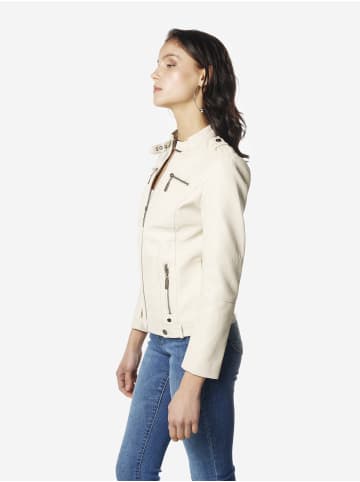 KOROSHI Damen-bikerjacke aus kunstleder in weiß