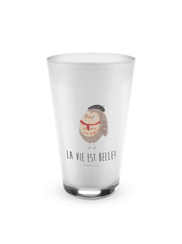 Mr. & Mrs. Panda Wasserglas Eule Frankreich mit Spruch in Transparent
