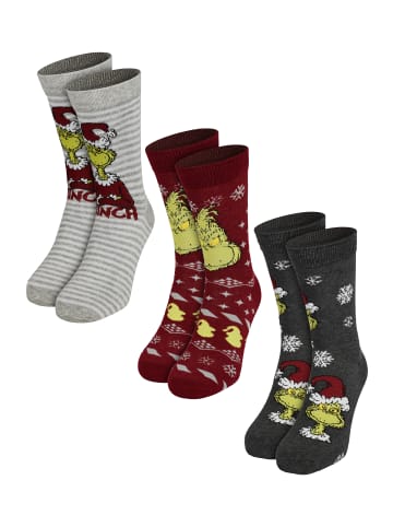 The Grinch 3er Pack The Grinch Socken Sneaker XMAS Strümpfe in Mehrfarbig