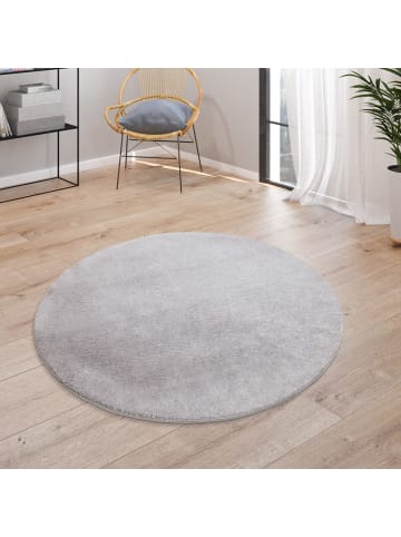 KADIMA DESIGN Teppich Kurzflor waschbar Unifarben Wohnzimmer in Grau