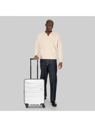 Bergpfeil Travel 4-Rollen Kabinentrolley S 55 cm mit Dehnfalte in ice white metallic
