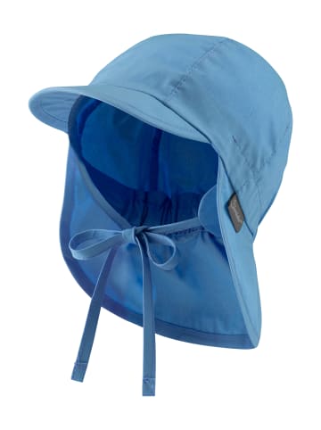 Sterntaler Schirmmütze mit Nackenschutz uni in samtblau
