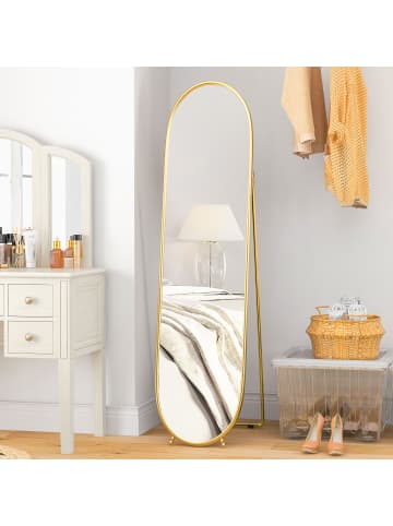 HOMCOM Ganzkörperspiegel-40L x 4B x 160H cm-Gold