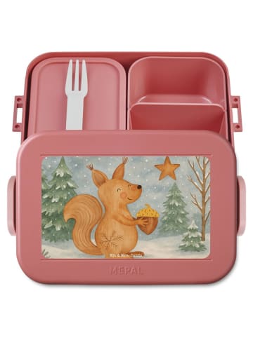 Mr. & Mrs. Panda Lunchbox Eichhörnchen Weihnachten Design ohne S... in Rot Pastell