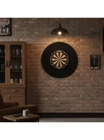relaxdays 4-tlg. Dartscheibe-Schutzring Set in Schwarz - Ø 60 cm