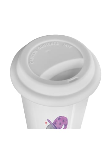 Mr. & Mrs. Panda Mehrwegbecher Kater Kaffee mit Spruch in Weiß