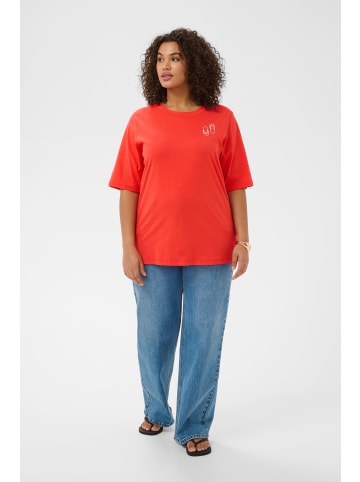 KAFFE curve T-Shirt kurzarm KCalana Loose fit in Poppy Red