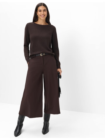 BRAX Pullover aus Schurwolle und Cashmere mit Ajourdetails in Brunette