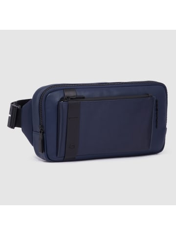 Piquadro David Gürteltasche RFID Schutz Leder 28 cm in blue