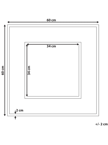 Beliani Wandspiegel BOISE in Braun - (W) 60 x (H) 60 x (L) 3 cm
