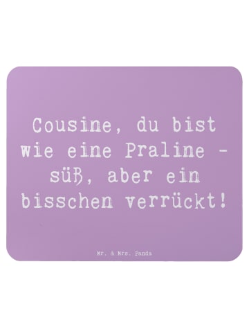 Mr. & Mrs. Panda Mousepad Spruch Cousine Praline mit Spruch in Lavendeltraum