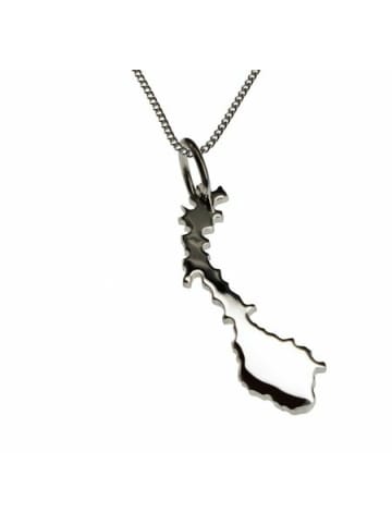 Schmuckador 50cm Halskette + Norwegen Anhänger in massiv 925 Silber in silber