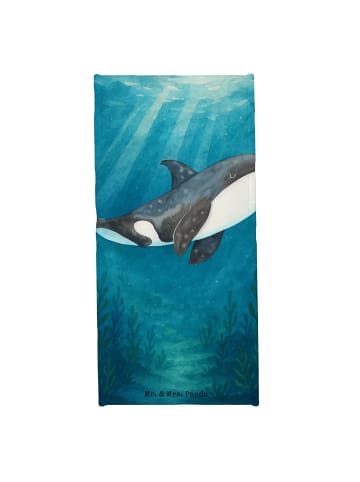 Mr. & Mrs. Panda Badehandtuch Orca Design ohne Spruch in OZeichenanblue