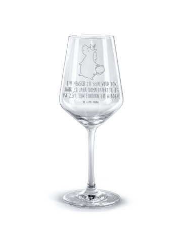 Mr. & Mrs. Panda Rotweinglas Einhorn Koffer mit Spruch in Transparent