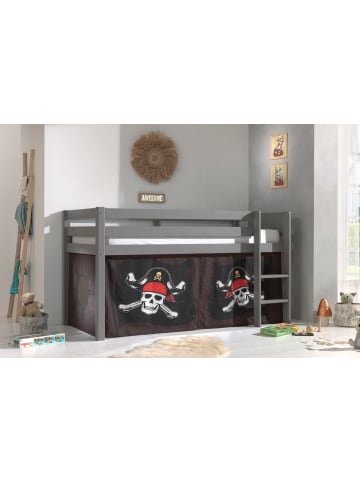58 aufm Kessel KINDERBETT Karolina 210x114x106 Massivholz Grau Textilset Caribian