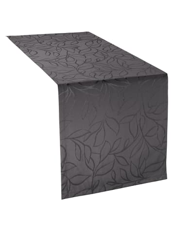 Erwin Müller Jacquard, Baumwollmischung Outdoor-Tischläufer Terrassa in anthrazit