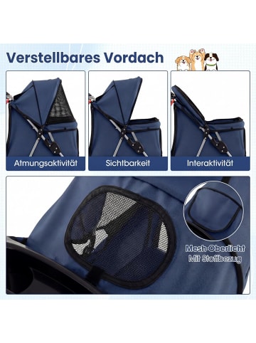 COSTWAY Hundewagen klappbar bis 15 kg in Blau