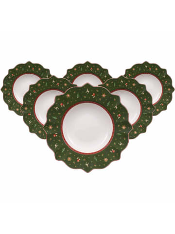 Villeroy & Boch 6er Set Suppenteller Toy's Delight in Grün ø 26 cm in grün
