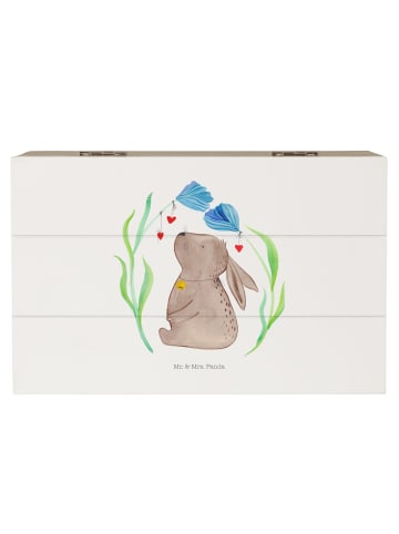 Mr. & Mrs. Panda Aufbewahrungsbox Hase Blume ohne Spruch in Weiß