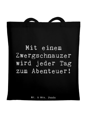 Mr. & Mrs. Panda Tragetasche Spruch Zwergschnauzer Abenteuer mit... in Schwarz