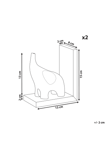 Beliani 2-tlg Buchstütze KOTEZI in Gold/Weiß